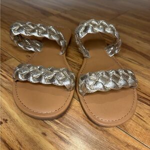 Chic Braided Sandals with Metallic Straps